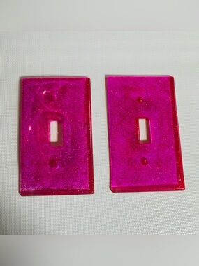 Hand Crafted Resin Glitter Light Switch Plate Covers- Set of 2